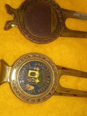 St. Andrews Scotland Old Course Brass Divot Tool - Blue & Gold Emblem